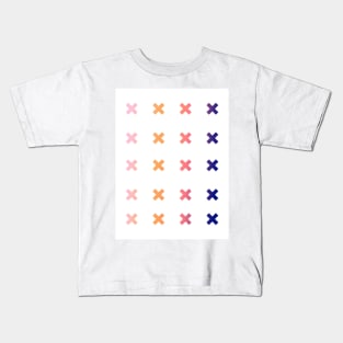 Pink to Purple Colour Gradient X Artwork Kids T-Shirt